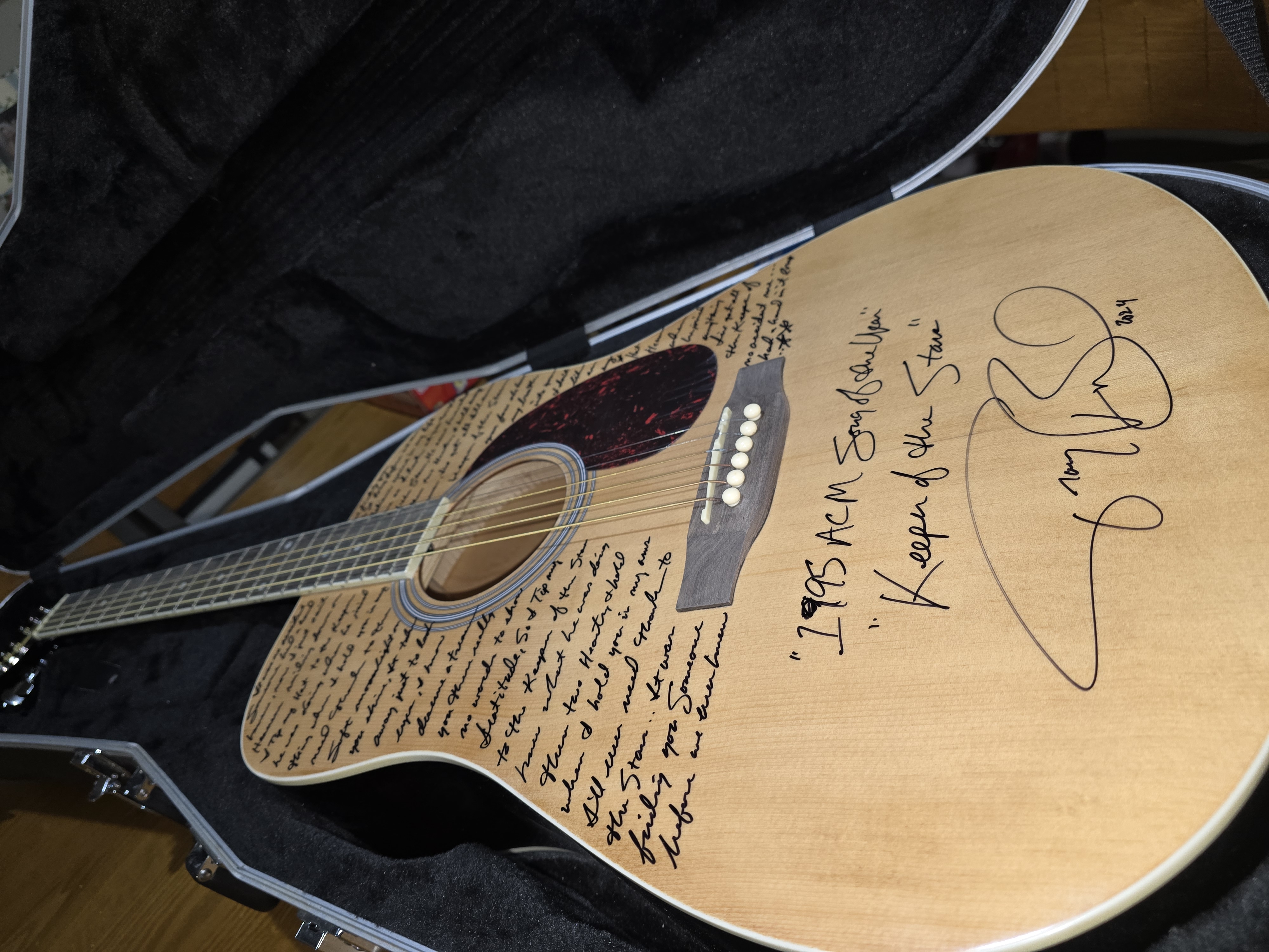 Tracy Byrd Signed Guitar — full view