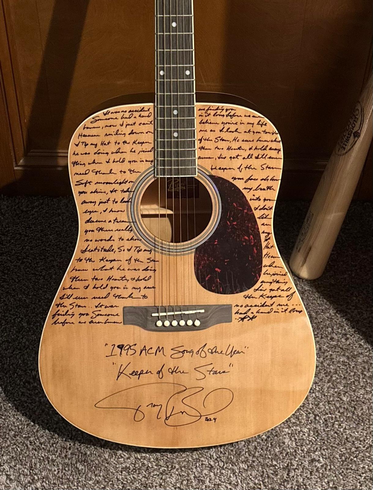 Tracy Byrd Signed Guitar — in case